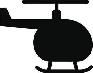 Vector silhouette icon of a helicopter.