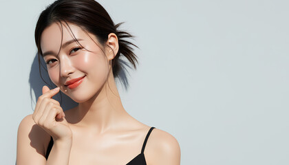 Whispered Gleam Beneath Clear Sky &mdash; A Minimal Portrait of Luminous Skin and Modern Poise (Soft Radiance Portrait Series)