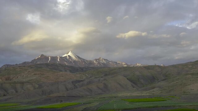 Timelapse at Langza Village in Spiti Valley, Himachal Pradesh, India 