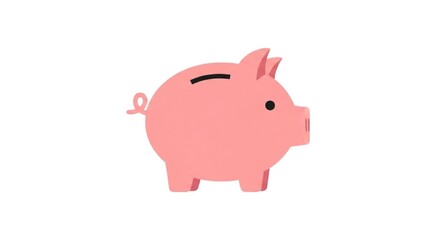 Obraz premium Isolated pink piggy bank illustration on a white background