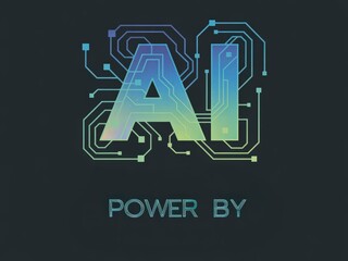 A colorful "AI" graphic with circuit patterns and the text "POWER BY" below, representing technology and artificial intelligence.