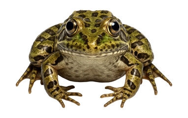 Naklejka premium Mottled green and brown skin resembling a leopard frog.