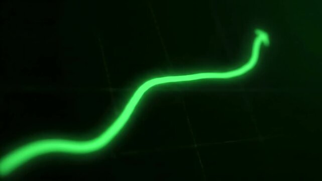 Green Screen animated stock market financial graph with uptrend line beautifully designed growing chart for trading and investment seamlessly looped scene 4 distortion, overlay, glitch, static noise
