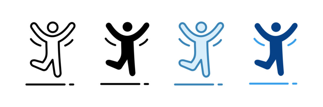 Victory Jump Icon Set Multiple Style Collection - Powered by Adobe
