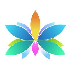 Abstract colorful flower logo without background