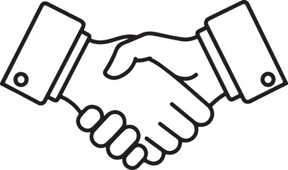 Business handshake outline icon symbolizing agreement partnership cooperation and success