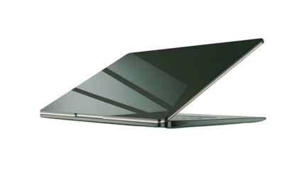 Sleek modern laptop with elegant green finish, showcasing advanced technology and sophisticated design for professionals and creatives.