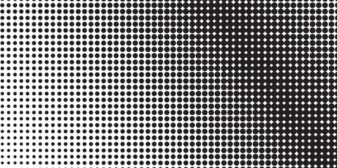Dotted halftone gradient texture. Fading polka dot background. Repeated dots gradation pattern background. Black vanishing comic pop art overlay backdrop. Halftone raster effect wallpaper. Vector
