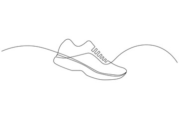 Shoe design single line continuous art