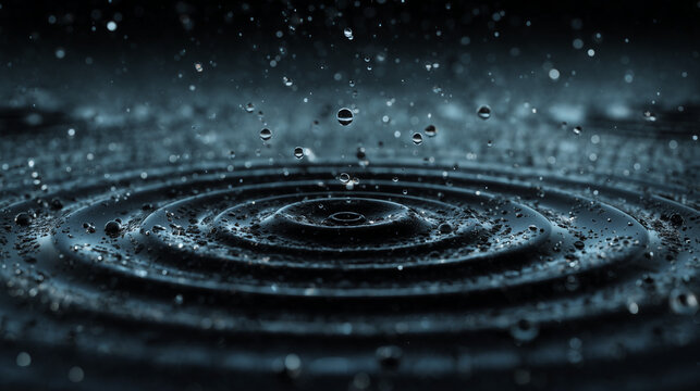 Water Droplets Creating Ripples