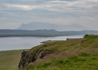 island, shore and rocks on the seashore in iceland