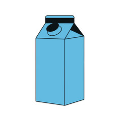 Blue milk carton silhouette isolated on white background