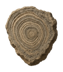 Stromatolite fragment featuring concentric growth rings and a weathered texture.