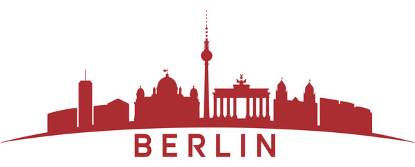 red berlin skyline city vector © graphixecho