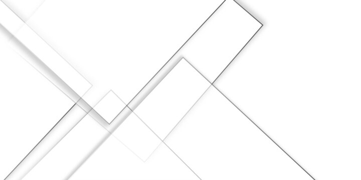 Abstract white background design with layers of textured white transparent material in triangle and squares shapes. White color technology concept geometric line vector white light grey background.	
