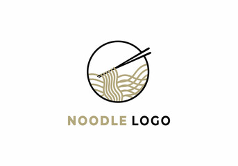 chopstick noodle logo vector illustration