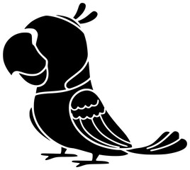 parrot illustration animal silhouette bird logo wildlife icon pet outline colorful tropical nature exotic macaw cute set wild cartoon shape adults vector graphic background