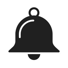 Minimal bell icon silhouette vector illustration with white background for alert sound and notification symbol design concept artwork 