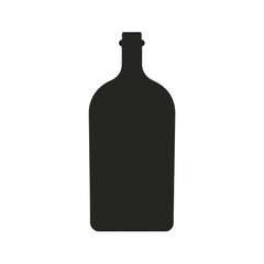Minimal bottle silhouette vector illustration with white background for beverage container and packaging design concept artwork 
