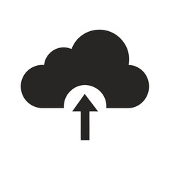 Minimal cloud upload symbol silhouette vector illustration with white background for internet network and file sharing design concept artwork 