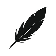 Obraz premium Minimal feather silhouette vector illustration with white background for lightness softness and nature design concept artwork 