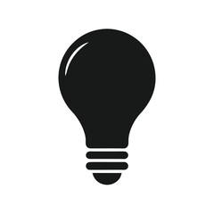 Minimal light bulb idea concept silhouette vector with white background for inspiration, solution and brainstorming design artwork