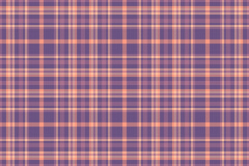 Native check vector plaid, improvement pattern textile fabric. Curved background seamless texture tartan in pastel and violet colors.