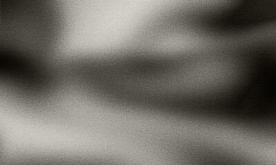 Grey black white glowing abstract gradient shape on black grainy background minimal header cover poster design copy space