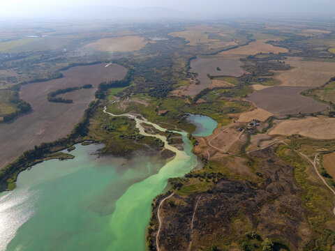 a colorful river from above - Powered by Adobe