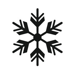 Minimal snowflake silhouette vector illustration with white background for seasonal holiday and winter festival concept