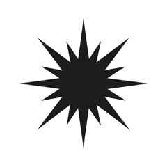 Minimal starburst abstract silhouette vector illustration with white background for dynamic and vibrant design