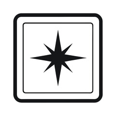 Minimal star inside square frame silhouette vector artwork with white background for creative frame projects