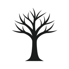 Minimal tree silhouette vector illustration with white background for nature and environmental conservation design concept