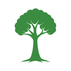 Minimal tree silhouette vector illustration with white background for forest and outdoor landscape illustration concept