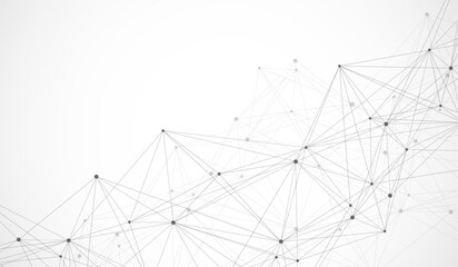 Global network connection concept. Big data visualization. Social network communication in the global computer networks. Internet technology. Business. Science. Vector illustration