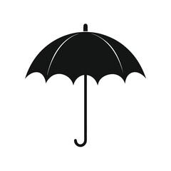 Minimal umbrella silhouette vector illustration with white background for rain protection and weather icon design concept