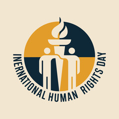 International Human Rights Day Unity and Freedom Torch Vector