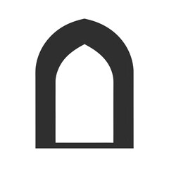 Minimal window arch silhouette vector illustration with white background for architecture and interiors