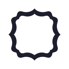 Minimal wavy frame border silhouette vector artwork with white background for ornamental and abstract projects