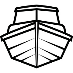 Modern boat silhouette front view clean lines minimalist style