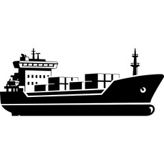 Modern cargo ship carrying containers across vast ocean for global trade