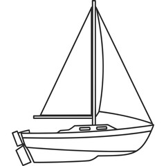 Sleek sailboat glides gracefully across open waters, a symbol of freedom