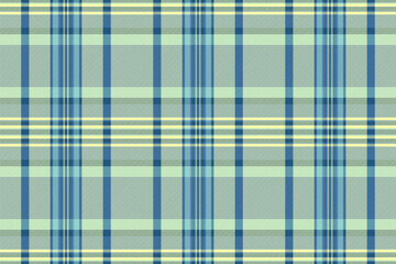 Shop fabric plaid seamless, traditional check background tartan. Gentleman vector pattern texture textile in cyan and lime colors.