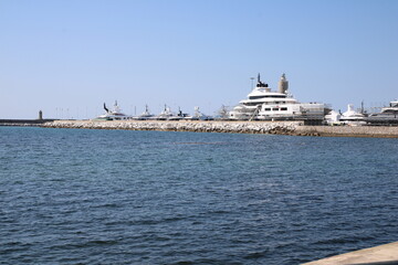 Ship in the Livorno harbour, Italy.