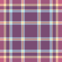 Elegant fabric check textile, bedroom seamless plaid pattern. Antique vector texture tartan background in magenta and navajo white colors.