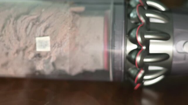 Macro dust shot with hair. Pollution collected by a vacuum cleaner during cleaning of an apartment or house.