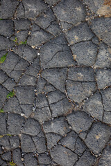 Cracked asphalt texture. Top view. Asphalt. Road background