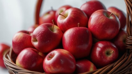 Red apples in a wicker basket