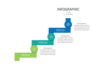 Infographic ladder 3 steps to success growth archetype. Business process. Vector illustration.