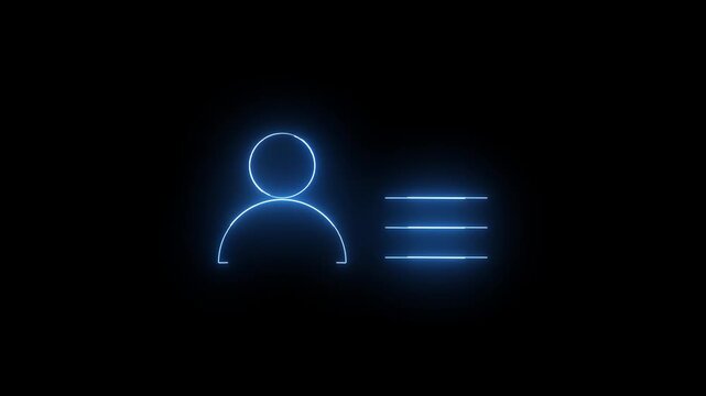 Neon Menu Icon Animation on Black Background  Glowing Navigation and Digital Interface Design Concept in 4K.
